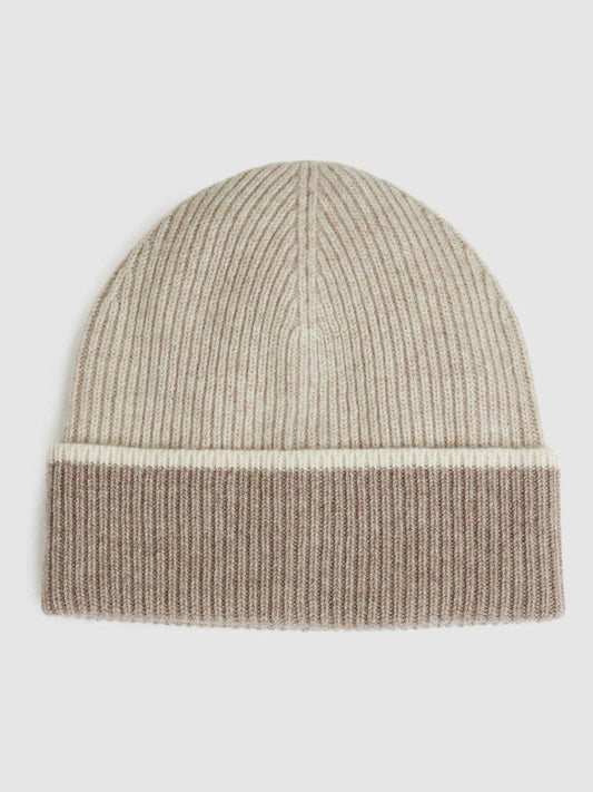 Wool Blend Tipped Beanie Taupe | Womens