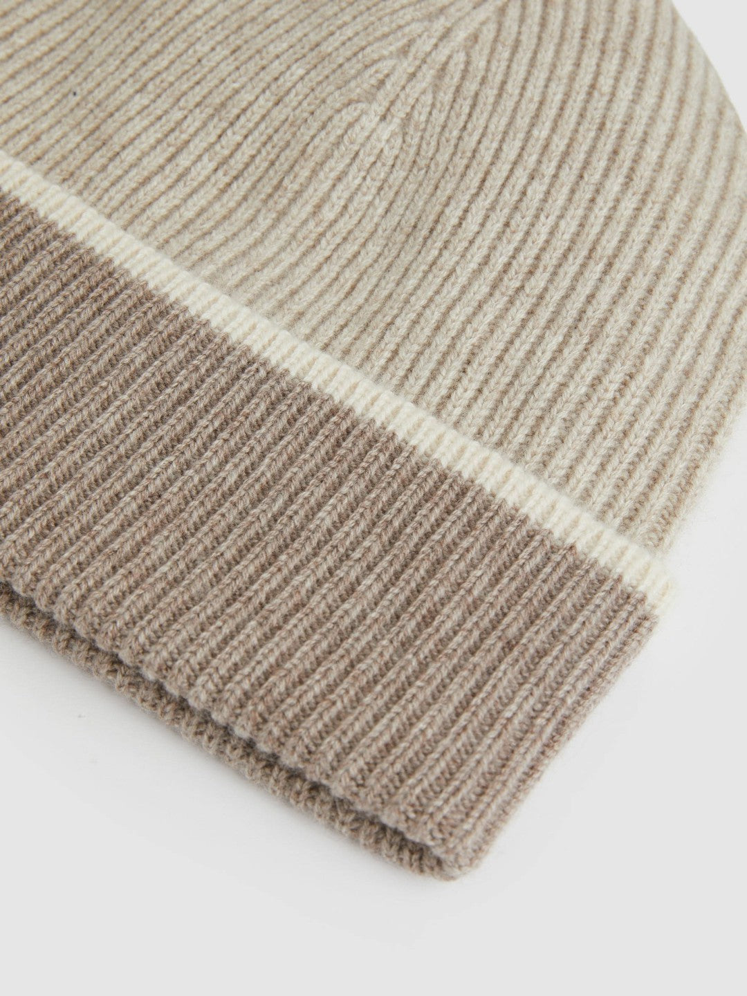 Wool Blend Tipped Beanie Taupe | Womens