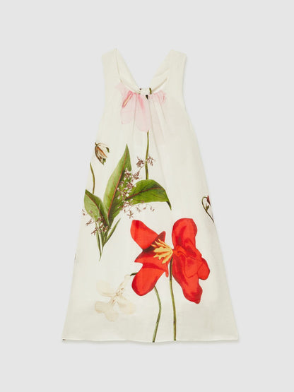 13-14 yrs  | NYBG Floral Maxi Dress With Linen Ivory | Children