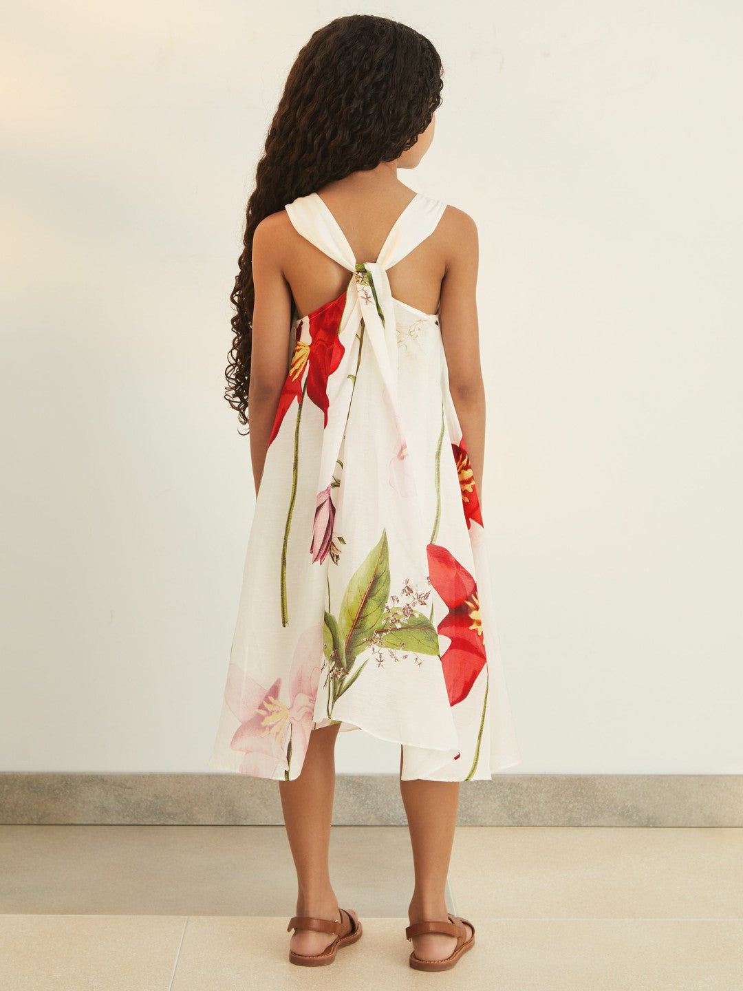 13-14 yrs  | NYBG Floral Maxi Dress With Linen Ivory | Children