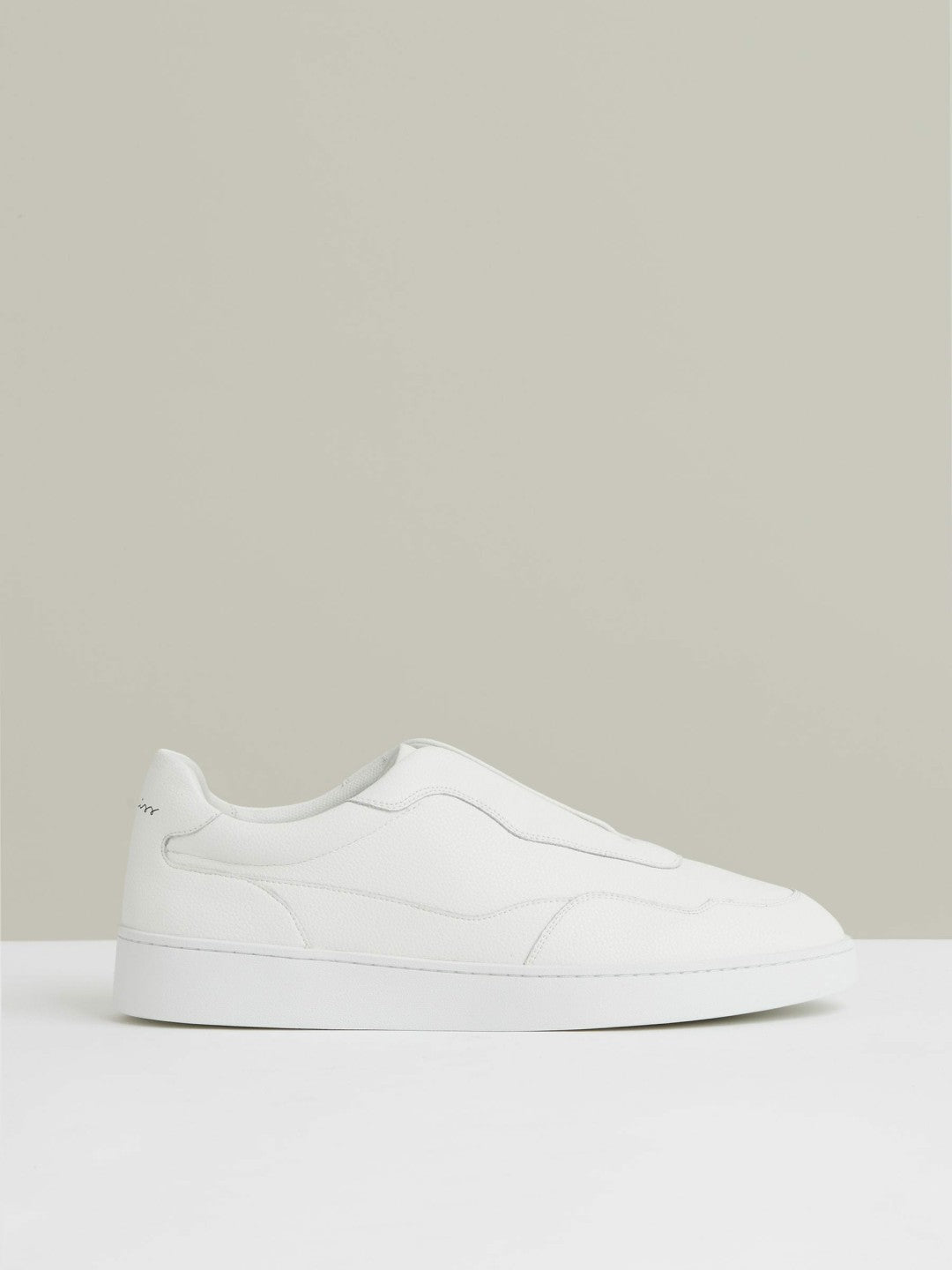 Leather Elasticated-Lace Trainers White | Mens