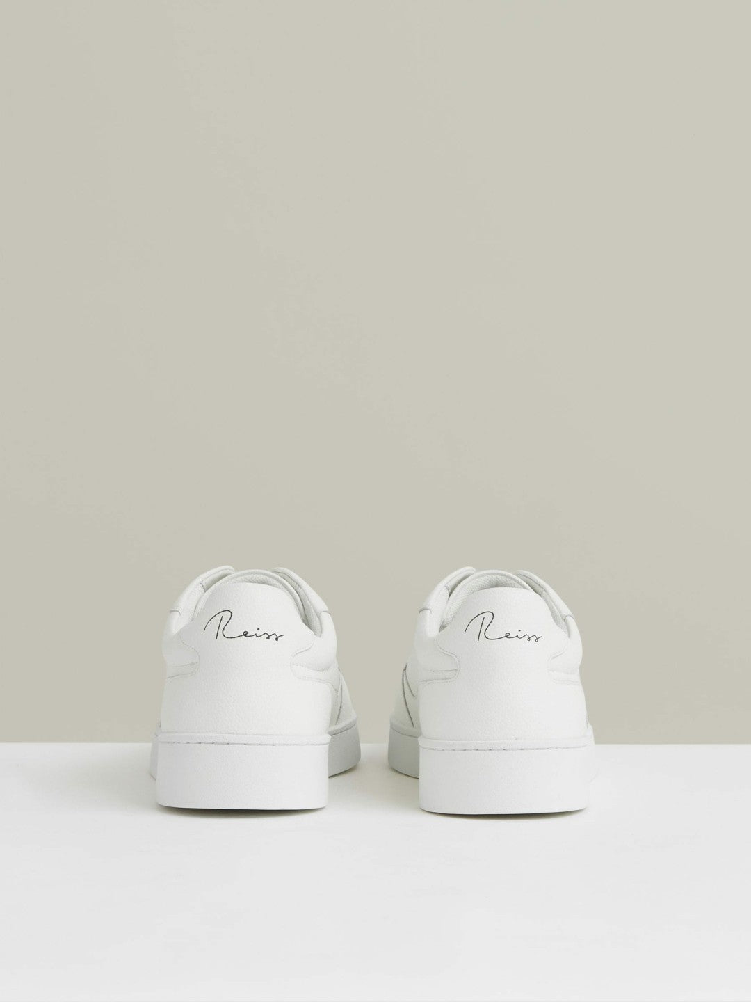 Leather Elasticated-Lace Trainers White | Mens