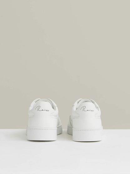 Leather Elasticated-Lace Trainers White | Mens