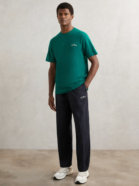 Les Deux Technical Logo Joggers Dark Navy | Mens
