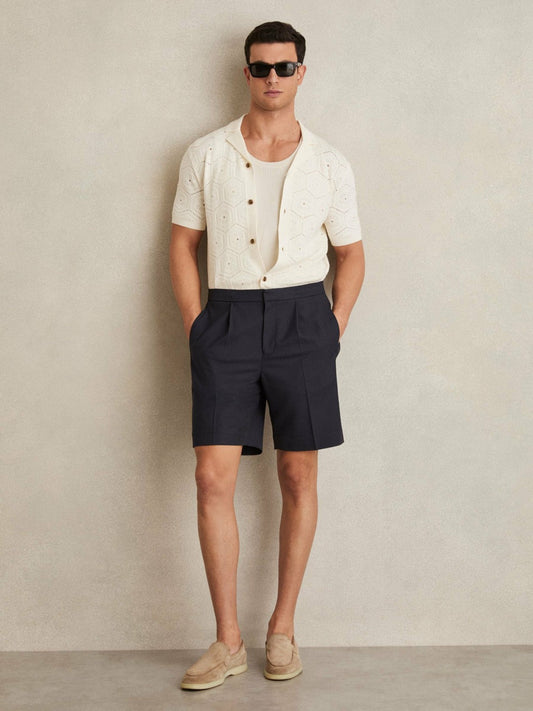 Relaxed Drawstring Shorts Navy | Mens