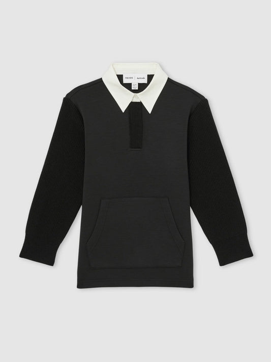 13-14 yrs  | Les 100 Ciels Polo Sweatshirt Black | Children