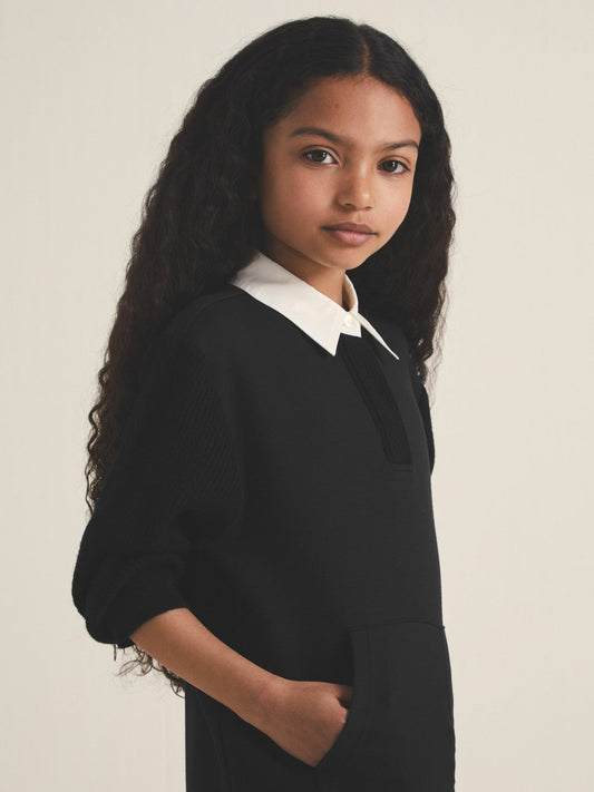 13-14 yrs  | Les 100 Ciels Polo Sweatshirt Black | Children