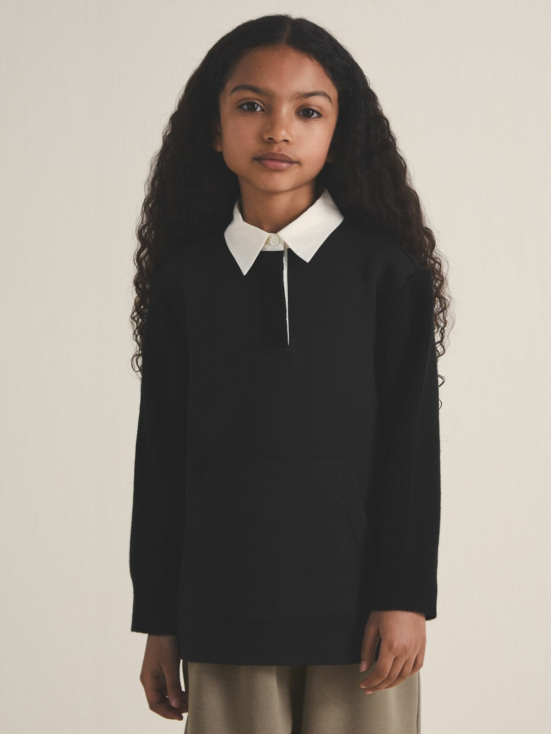 13-14 yrs  | Les 100 Ciels Polo Sweatshirt Black | Children