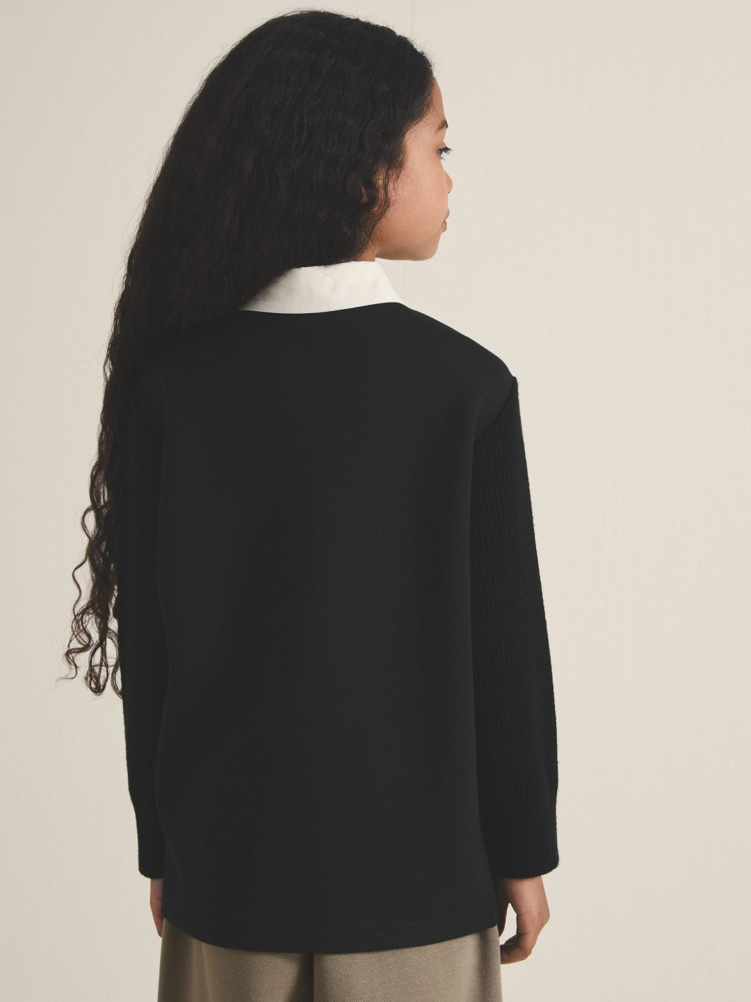 13-14 yrs  | Les 100 Ciels Polo Sweatshirt Black | Children