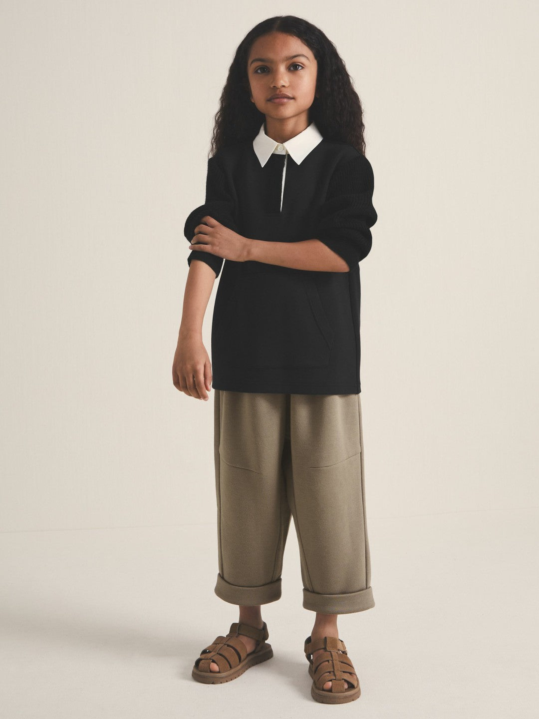 13-14 yrs  | Les 100 Ciels Polo Sweatshirt Black | Children