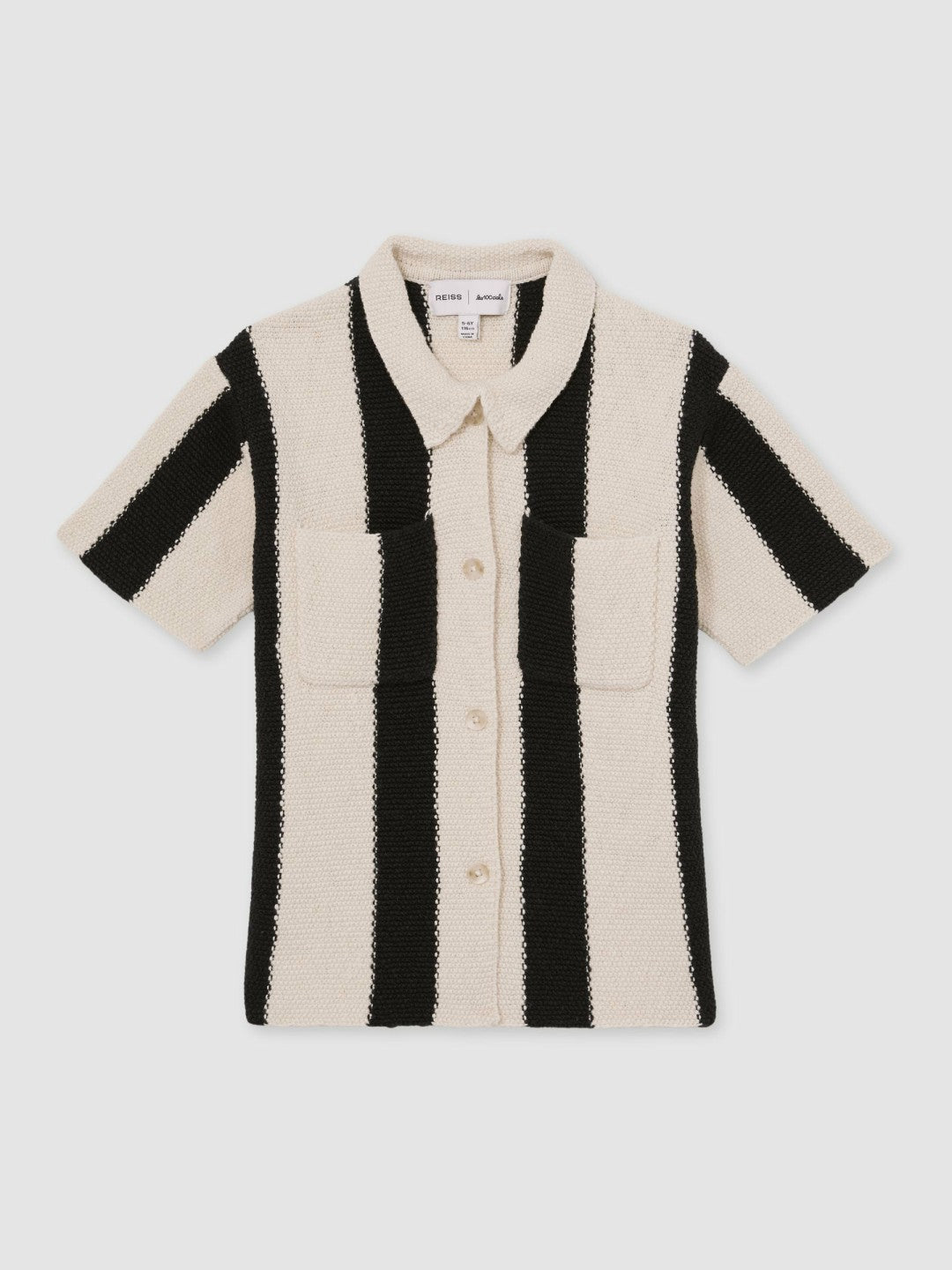 13-14 yrs  | Les 100 Ciels Stripe Knit Shirt Black | Children
