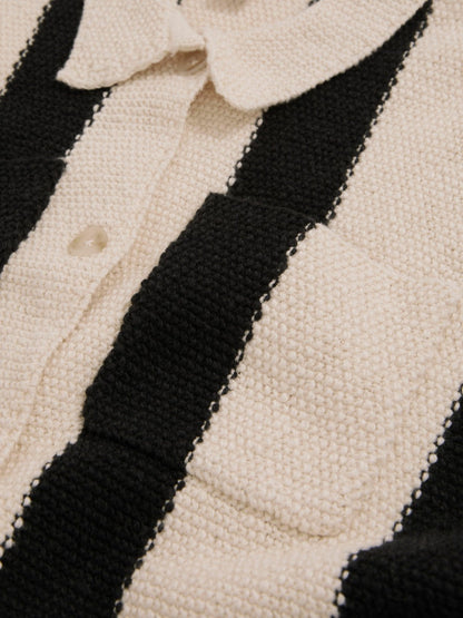 13-14 yrs  | Les 100 Ciels Stripe Knit Shirt Black | Children