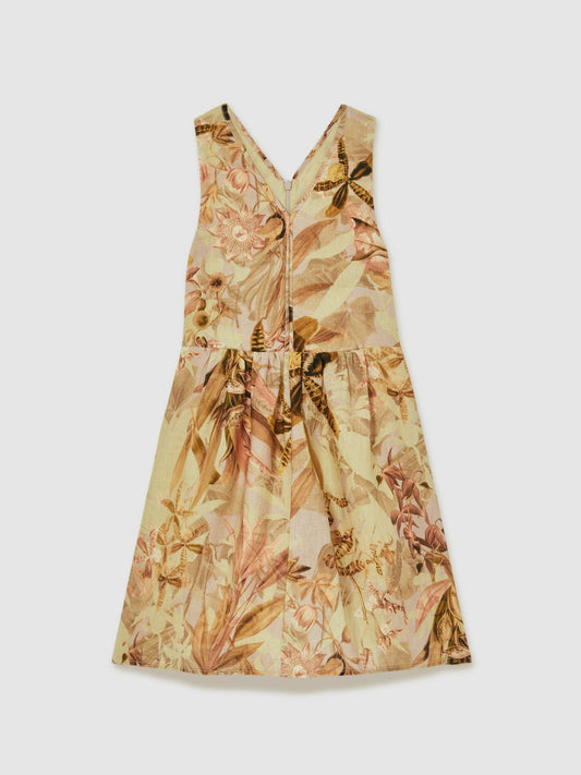 13-14 yrs  | NYBG Floral-Print Midi Dress Khaki | Children