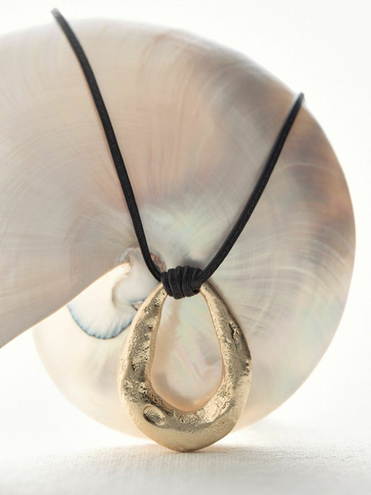 Molten Link Pendant Necklace Gold Tone | Womens