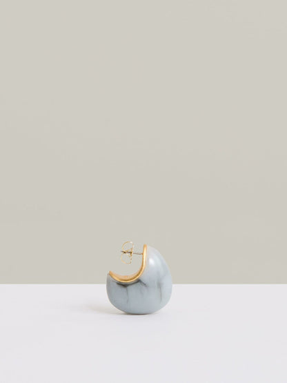 Curve Marble Scoop Earrings Gold Tone | Womens