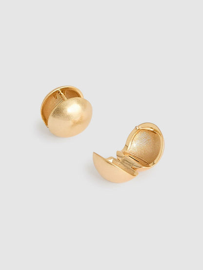 Polished Ball Huggie Earrings Gold | Womens