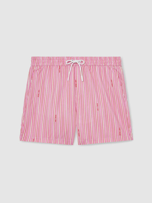 | Ché Stripe Swim Shorts Pink/White | Mens