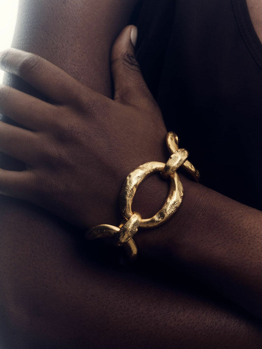 Molten Link Bracelet Gold Tone | Womens