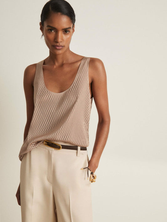 Atelier Laser-Cut Vest Top Taupe | Womens