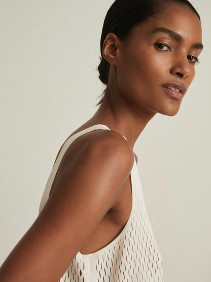 Atelier Laser-Cut Vest Top Cream | Womens