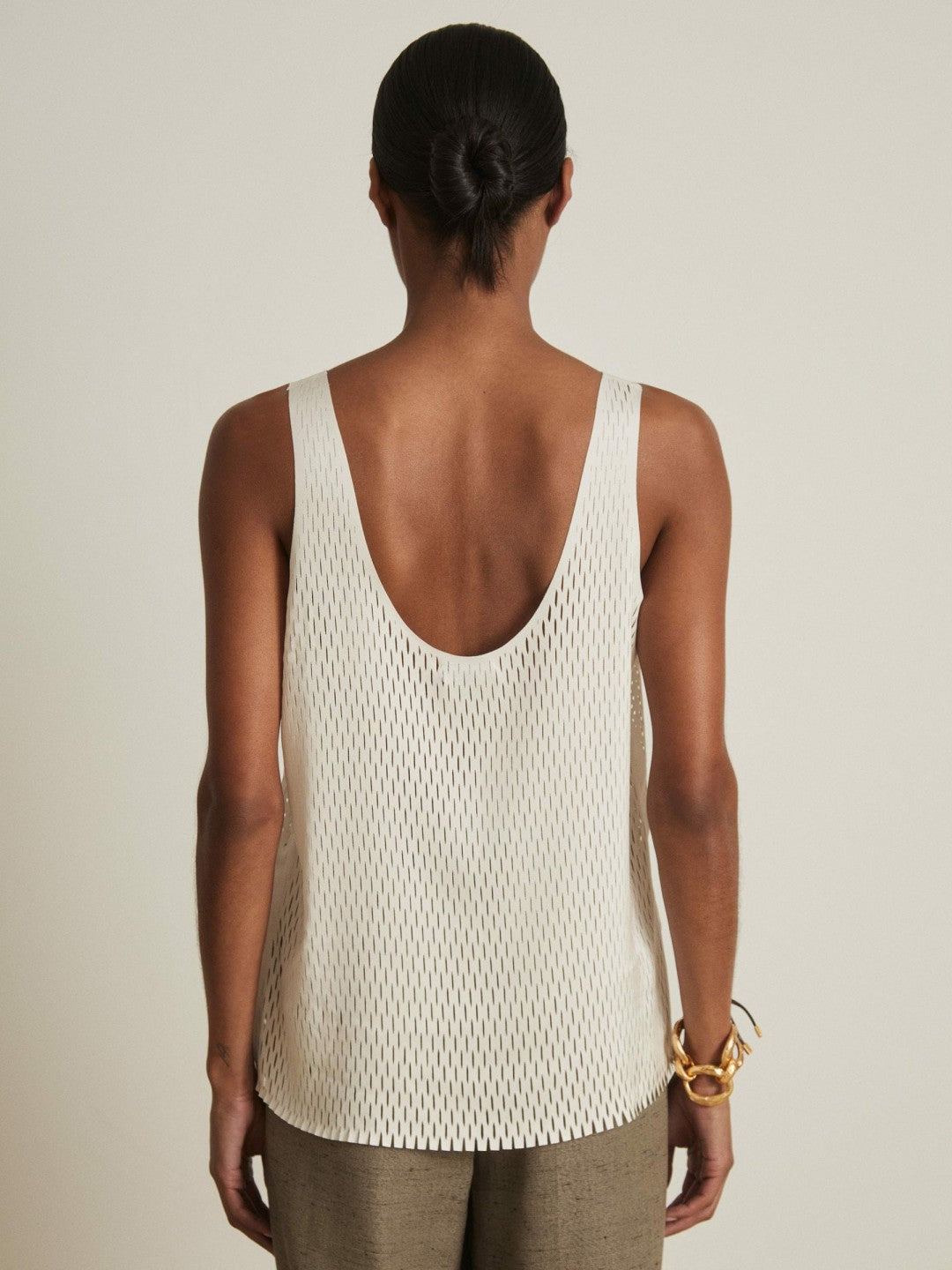 Atelier Laser-Cut Vest Top Cream | Womens