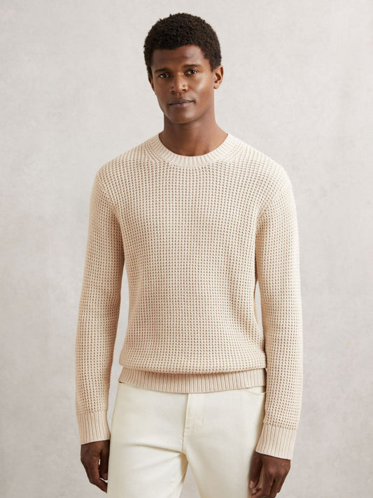 Paige Cotton Waffle-Knit Sweater Natural | Mens