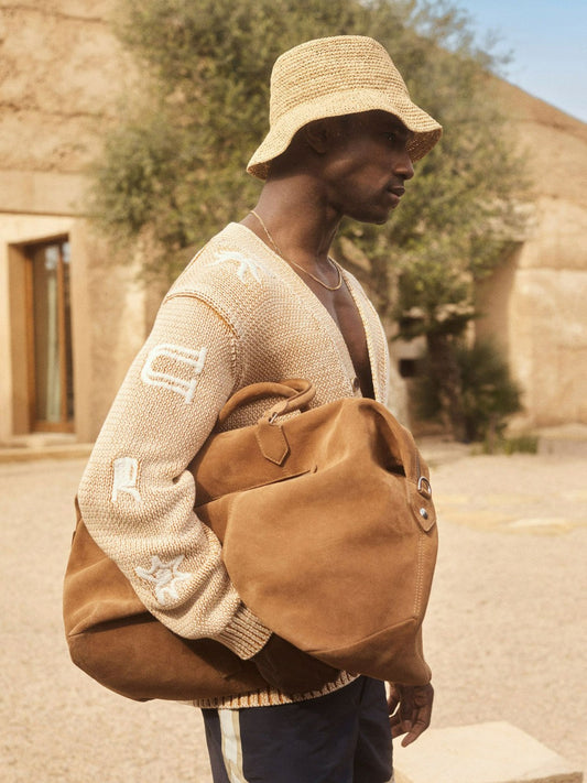 | Ché Motif-Embroidered Cardigan Camel | Mens