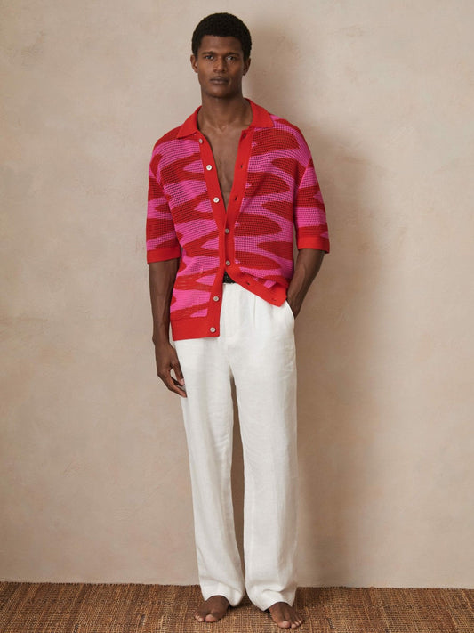 | Ché Wave Crochet Shirt Pink | Mens