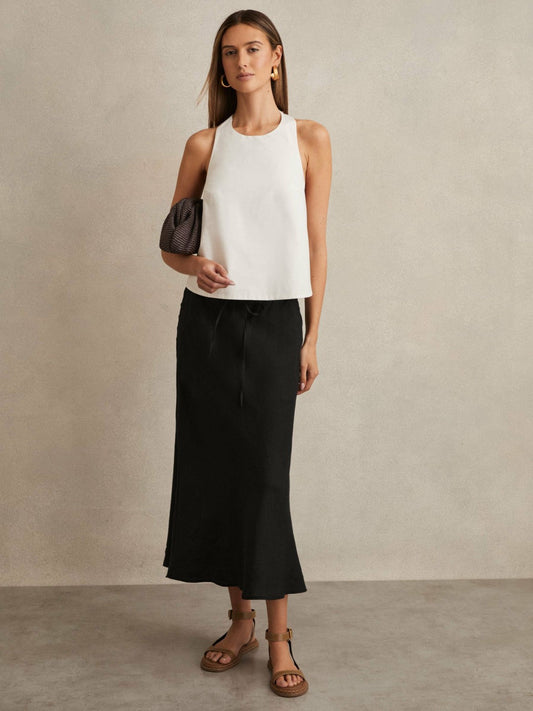 Slip Midi Skirt Black | Womens