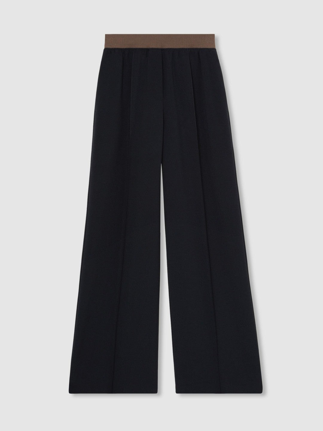 Wide-Leg Elasticated-Waist Trousers Navy | Womens