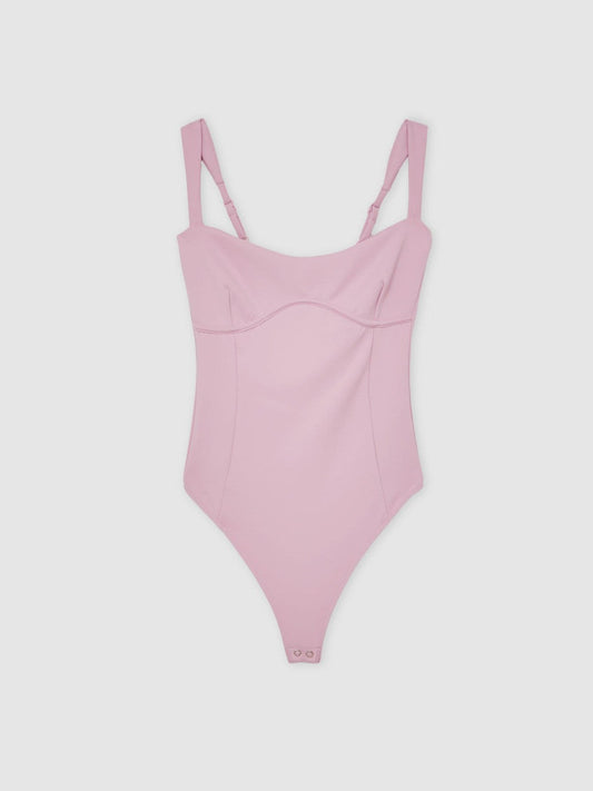 Good American Scuba Sweetheart Bodysuit Light Pink | Womens