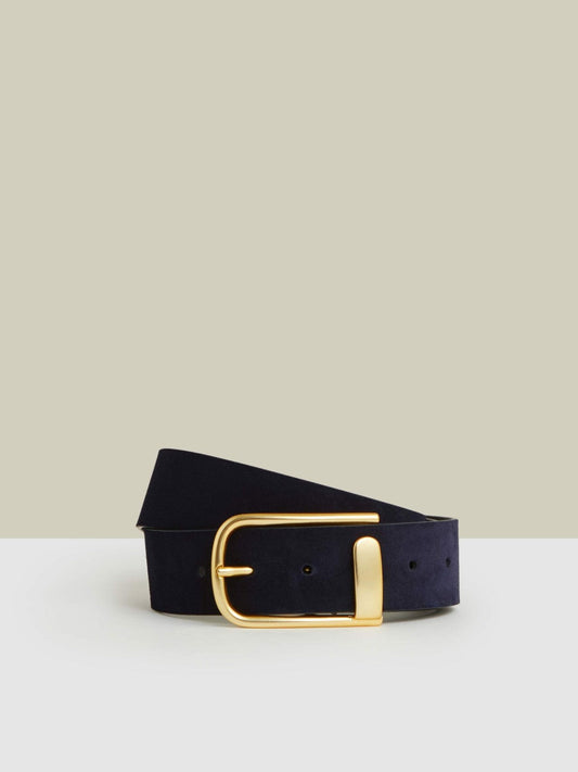 Leather Half Keeper Belt Navy | Womens