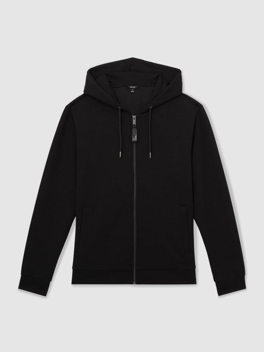 Interlock Zip-Through Hoodie Black | Mens