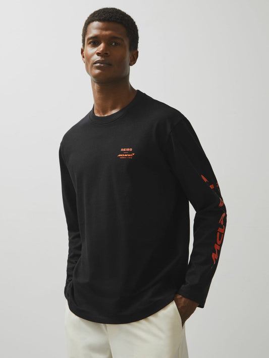 Unisex Fit McLaren F1 Team Tyre-Print T-Shirt Black | Mens