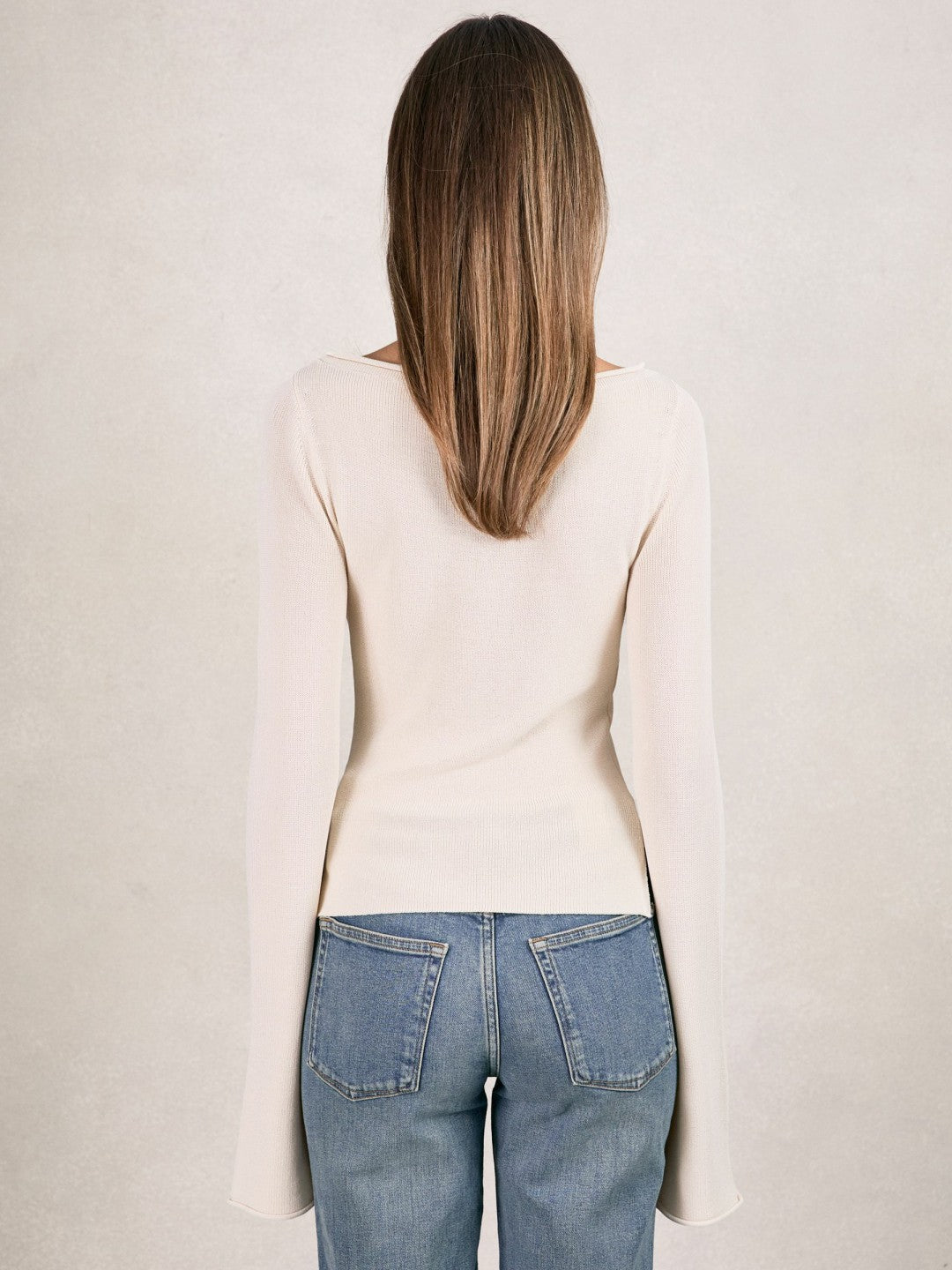 100% Cotton Jumper Ecru | Womens
