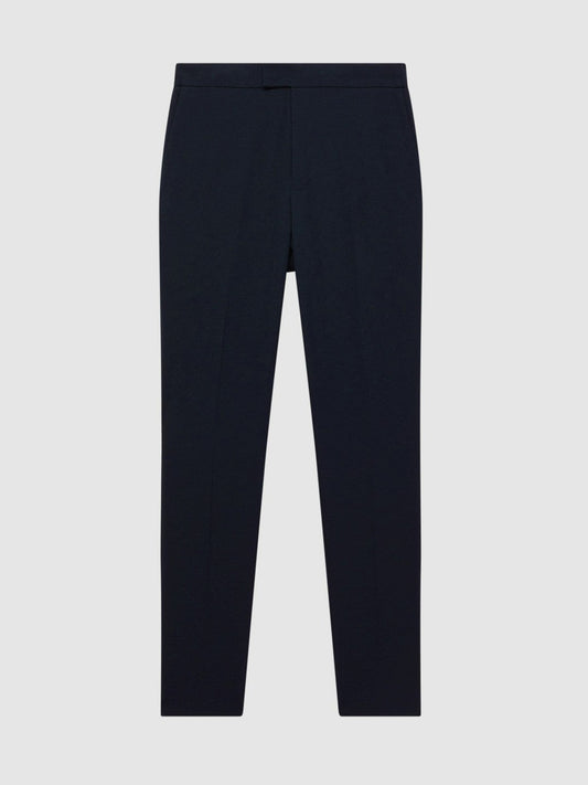 Slim-Fit Internal-Drawstring Trousers Navy | Mens