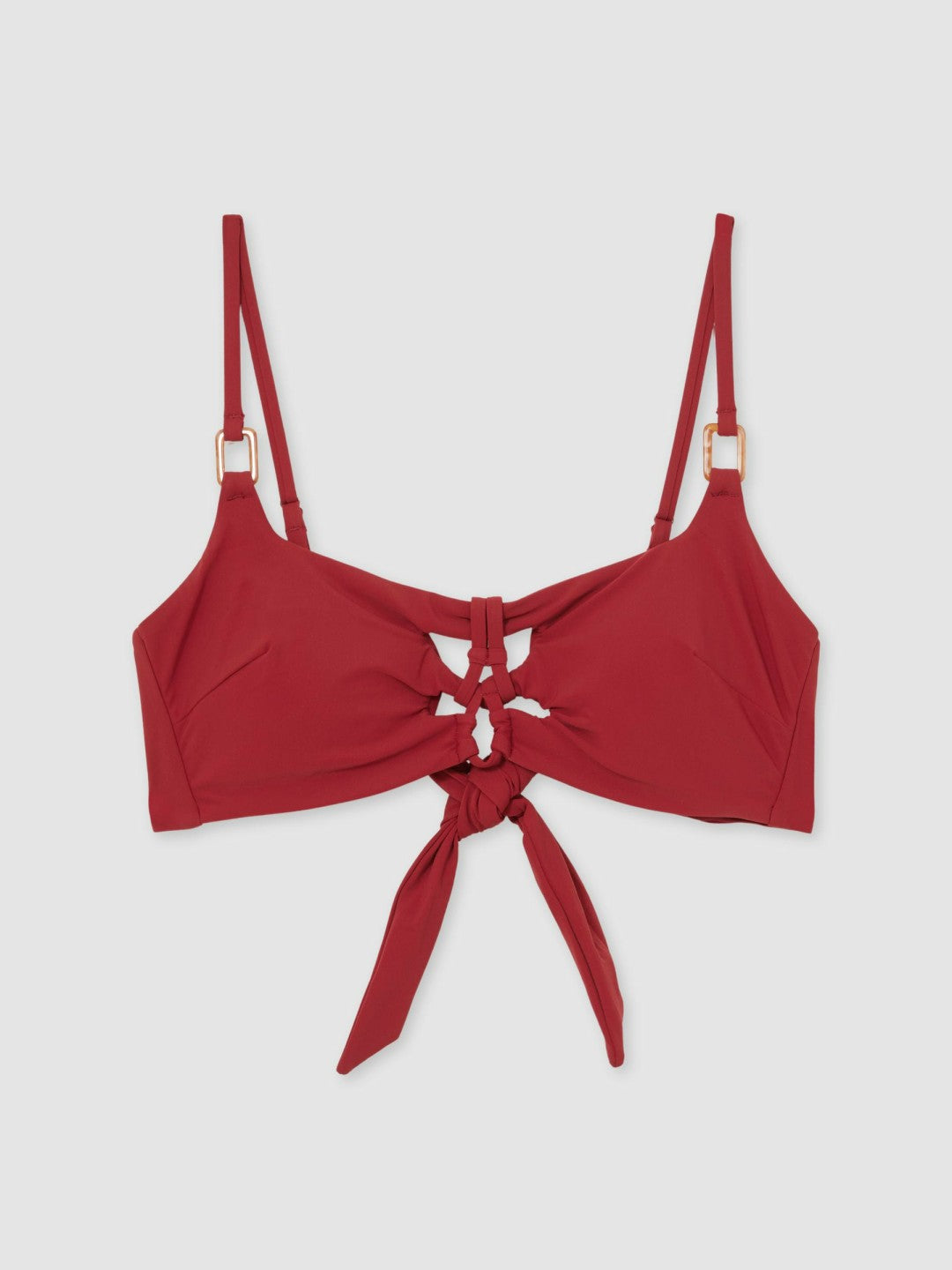 Cut-Out Detail Bikini Top Dark Red | Womens