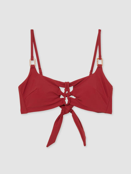 Cut-Out Detail Bikini Top Dark Red | Womens