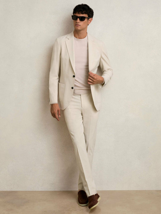 Slim-Fit Internal-Drawstring Trousers Stone | Mens