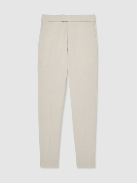 Slim-Fit Internal-Drawstring Trousers Stone | Mens