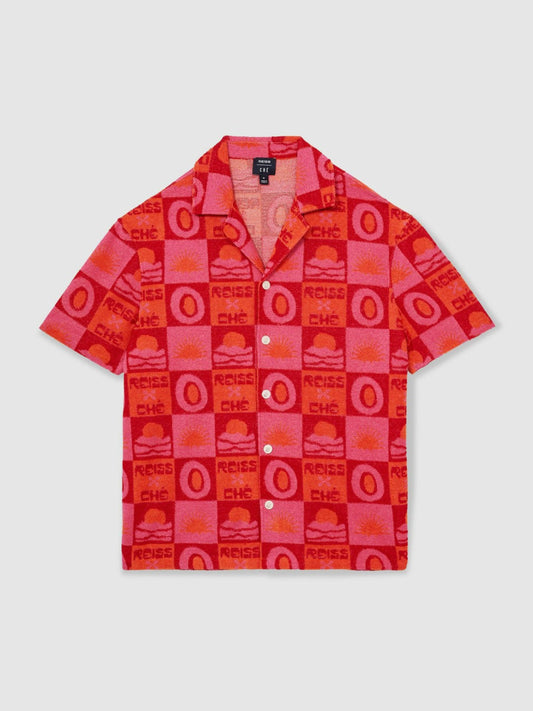 | Ché Sunset Towelling Shirt Pink | Mens