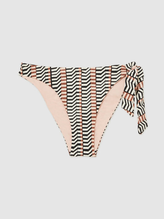 Chevron-Stripe Bikini Bottoms Black/Brown | Womens