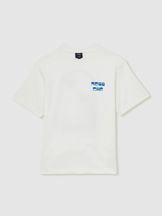 | Ché Cotton Palm-Print T-Shirt White | Mens