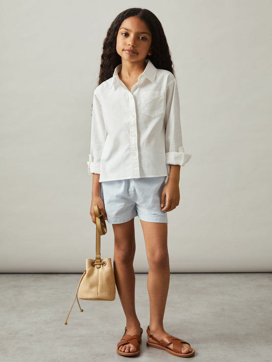 13-14 yrs Linen Roll-Cuff Shirt Ivory | Children