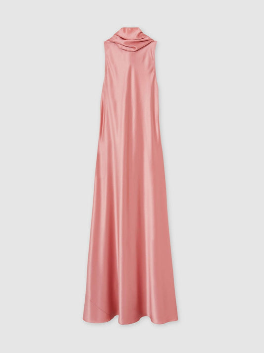 Petite Satin Cape Maxi Dress Pink | Womens