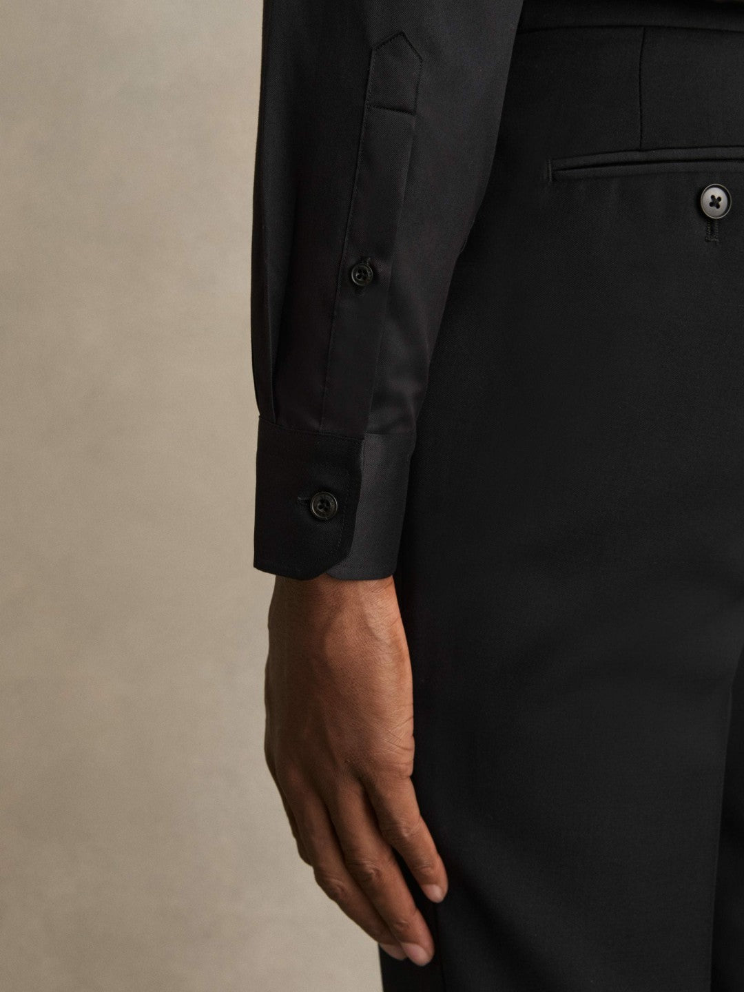 Slim Fit Slim-Fit Cotton Double-Cuff Shirt Black | Mens