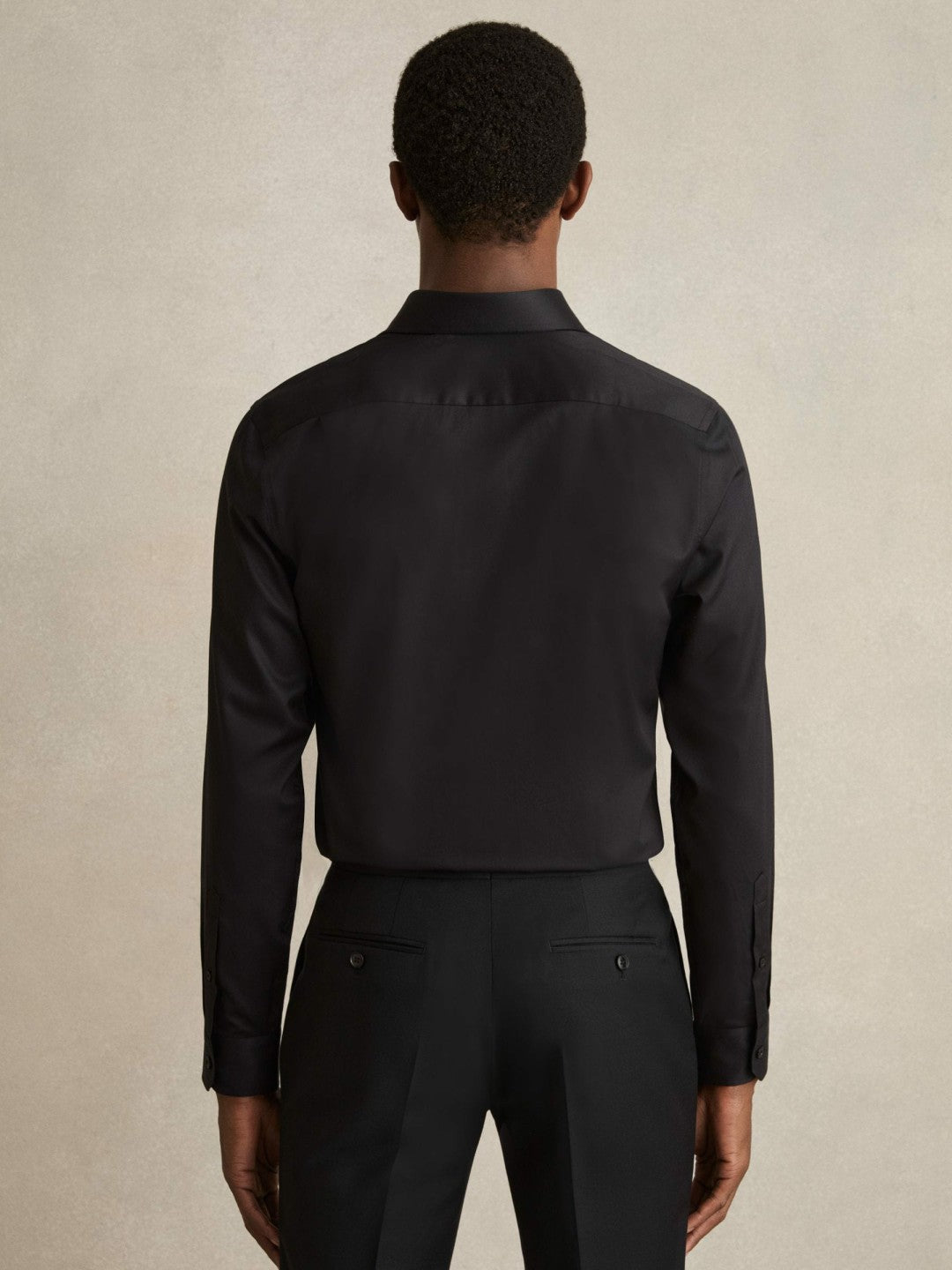 Slim Fit Slim-Fit Cotton Double-Cuff Shirt Black | Mens