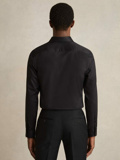 Slim Fit Slim-Fit Cotton Double-Cuff Shirt Black | Mens