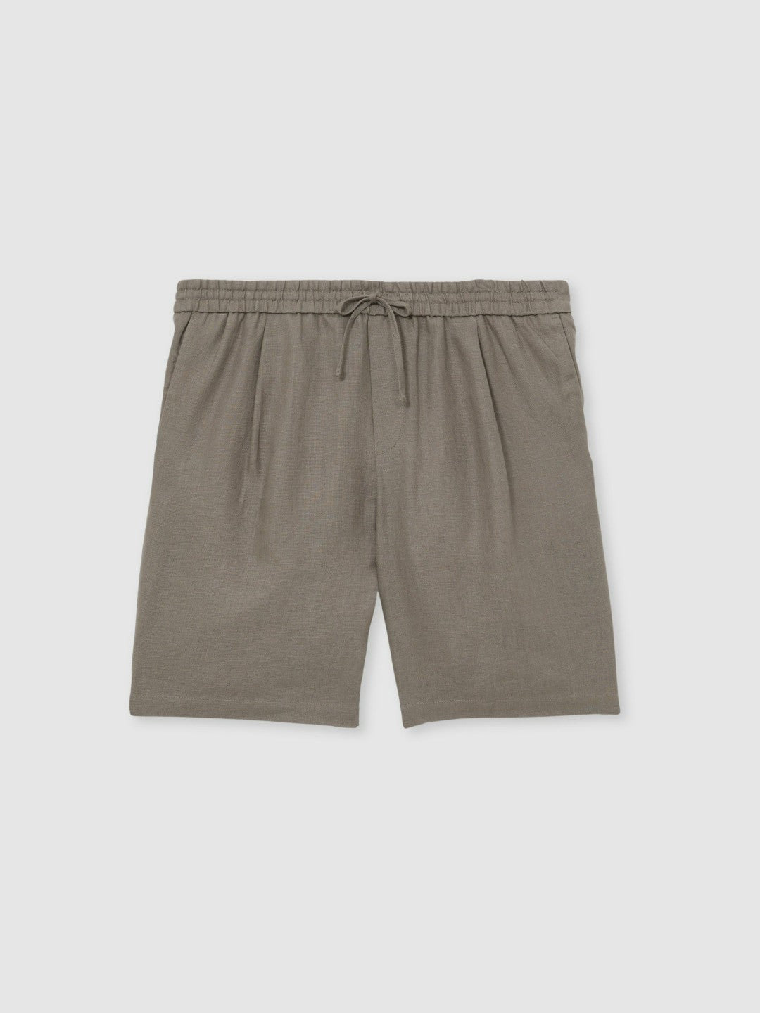 Linen Drawstring Shorts Mushroom Brown | Mens