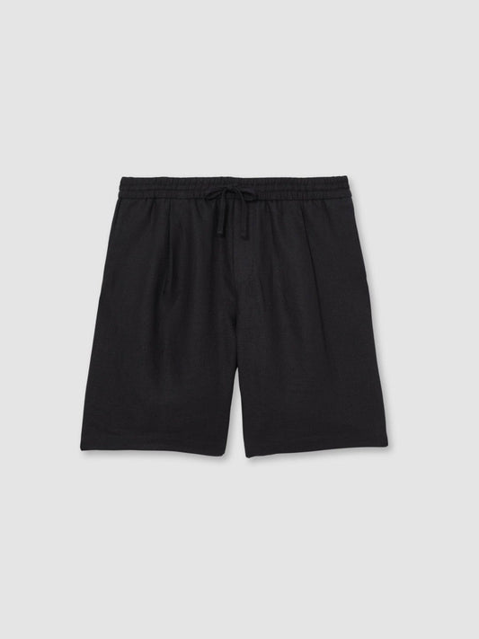 Linen Drawstring Shorts Navy | Mens